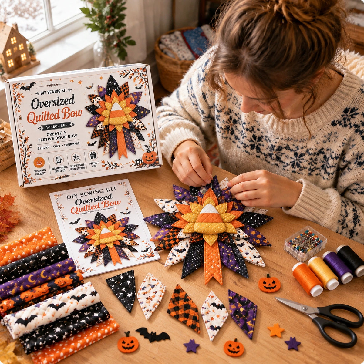 Style 10 DIY Oversized Quilted Bow Sewing Kit