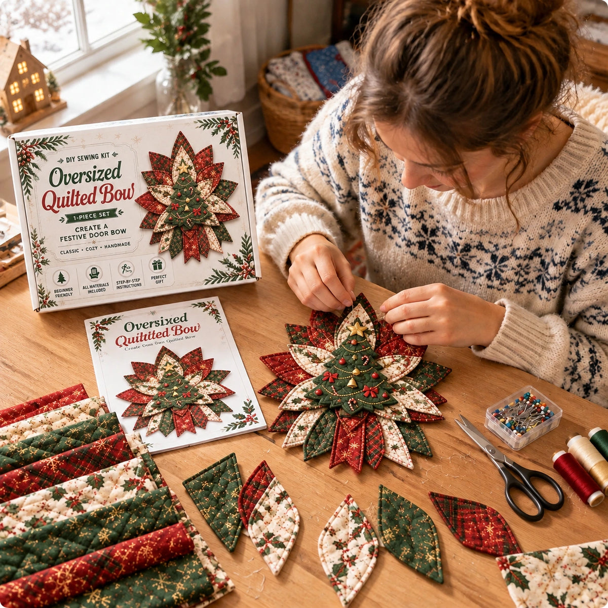 Style 1 DIY Oversized Quilted Bow Sewing Kit