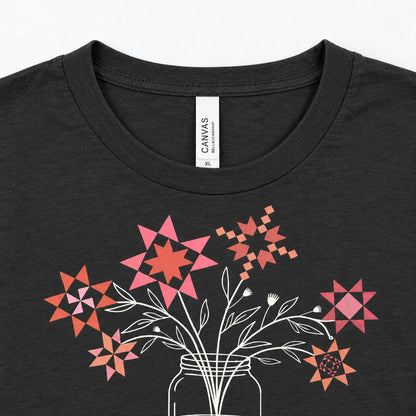 Maglietta Barattolo di fiori patchwork