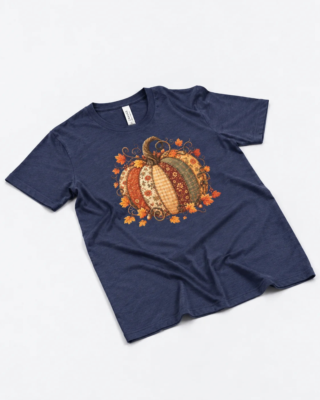 Autumn Patchwork Pumpkin T-shirt
