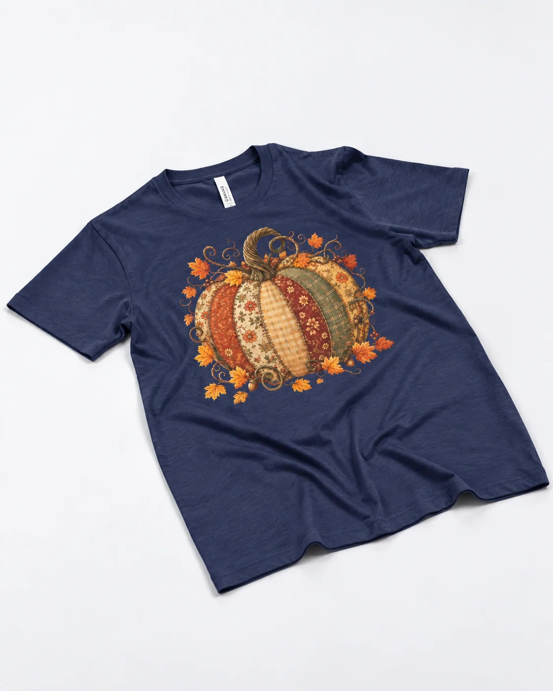 Autumn Patchwork Pumpkin T-shirt