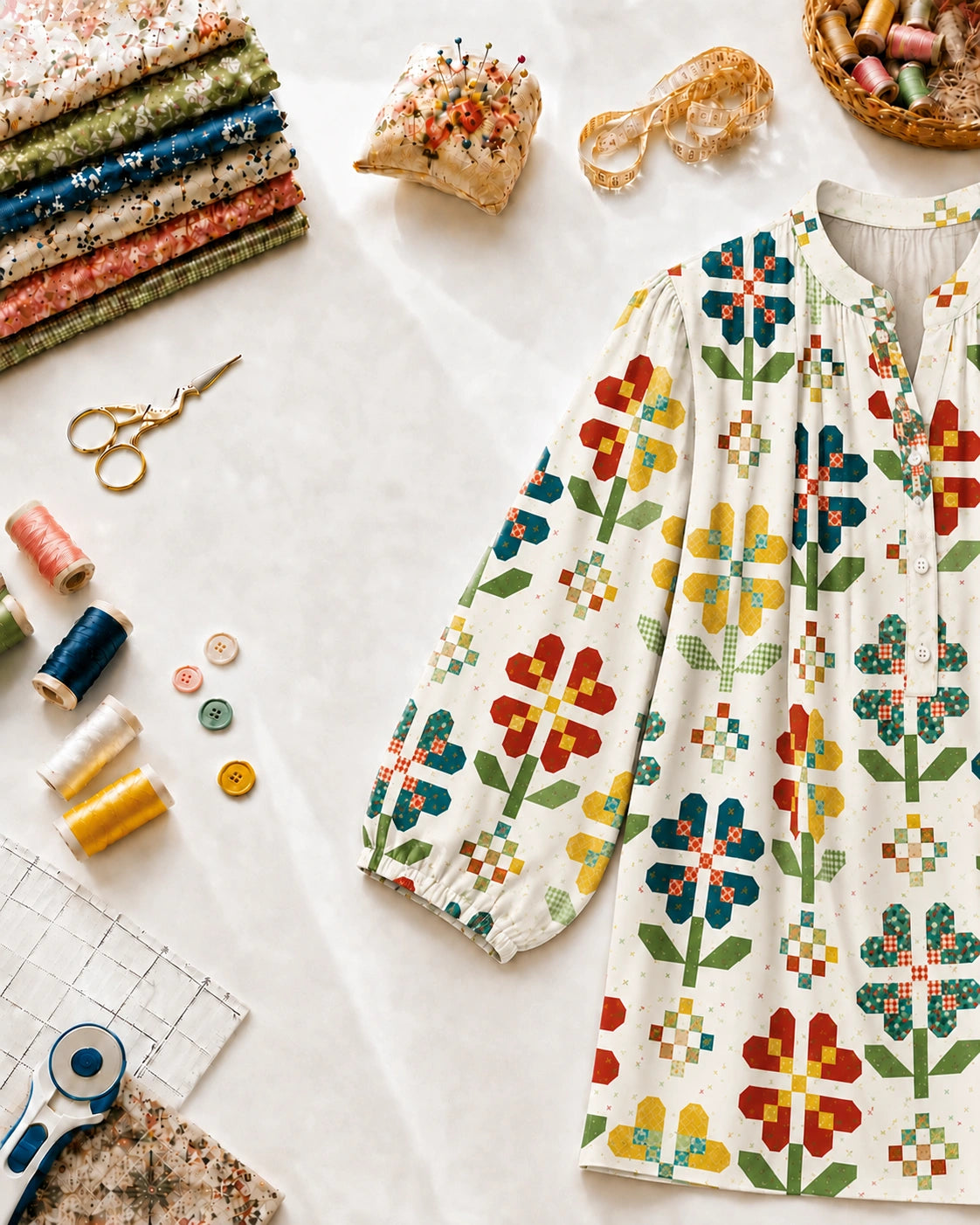 Flower Pattern Blouse