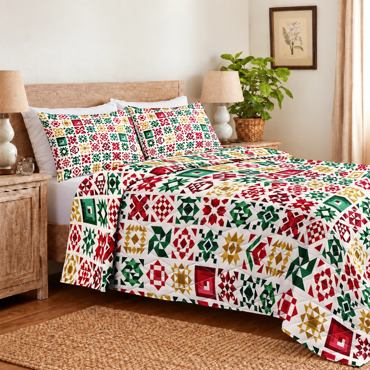 Christmas Keepsake Quilted Bedding Set