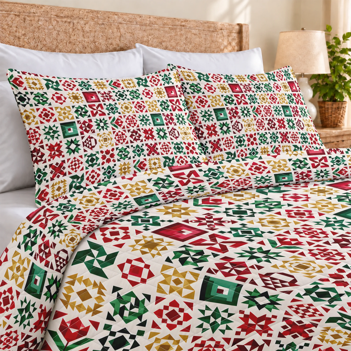 Christmas Keepsake Quilted Bedding Set