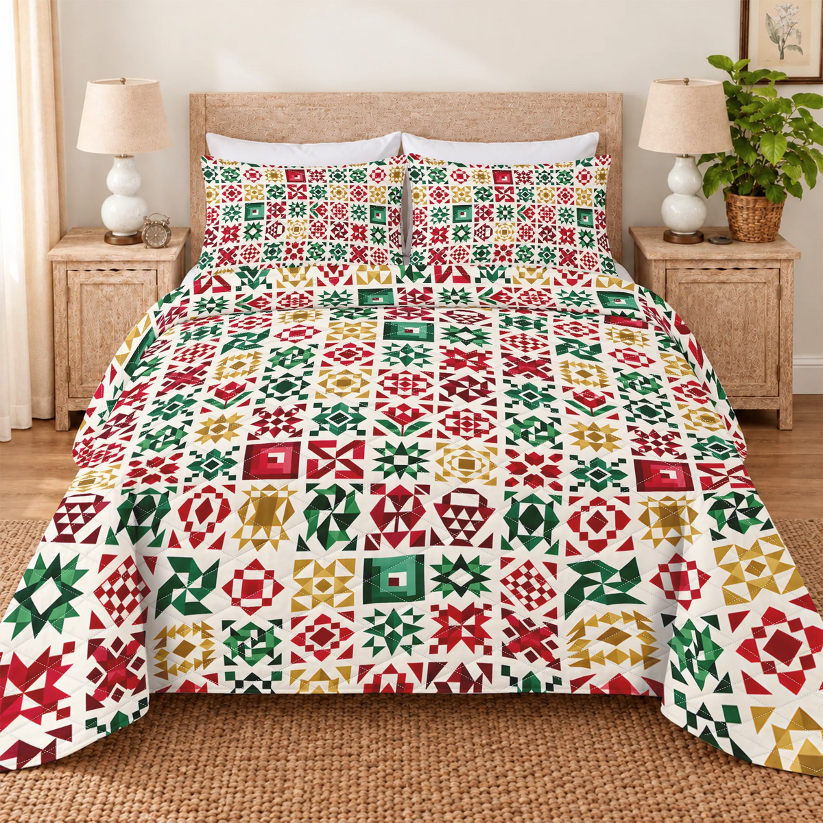 Christmas Keepsake Quilted Bedding Set