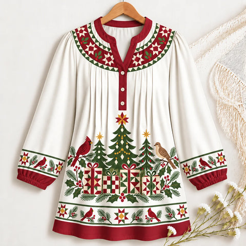 Christmas Songbirds Blouse