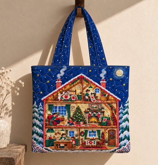 Cozy Christmas Tote Quilted Tote Bag