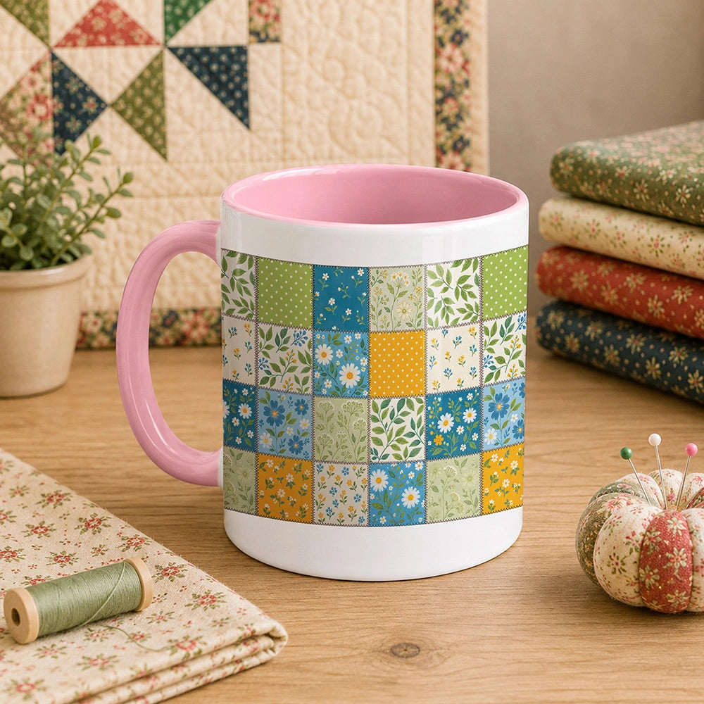 Daisy Meadow Patchwork 11oz Mug