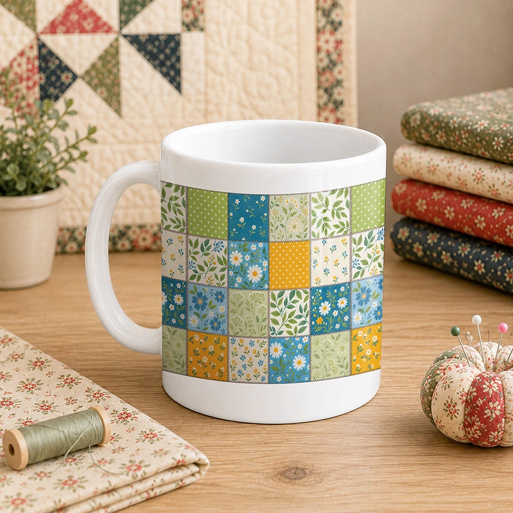 Daisy Meadow Patchwork 11oz Mug