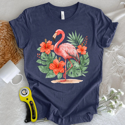 Flamingo & Floral Patchwork T-shirt