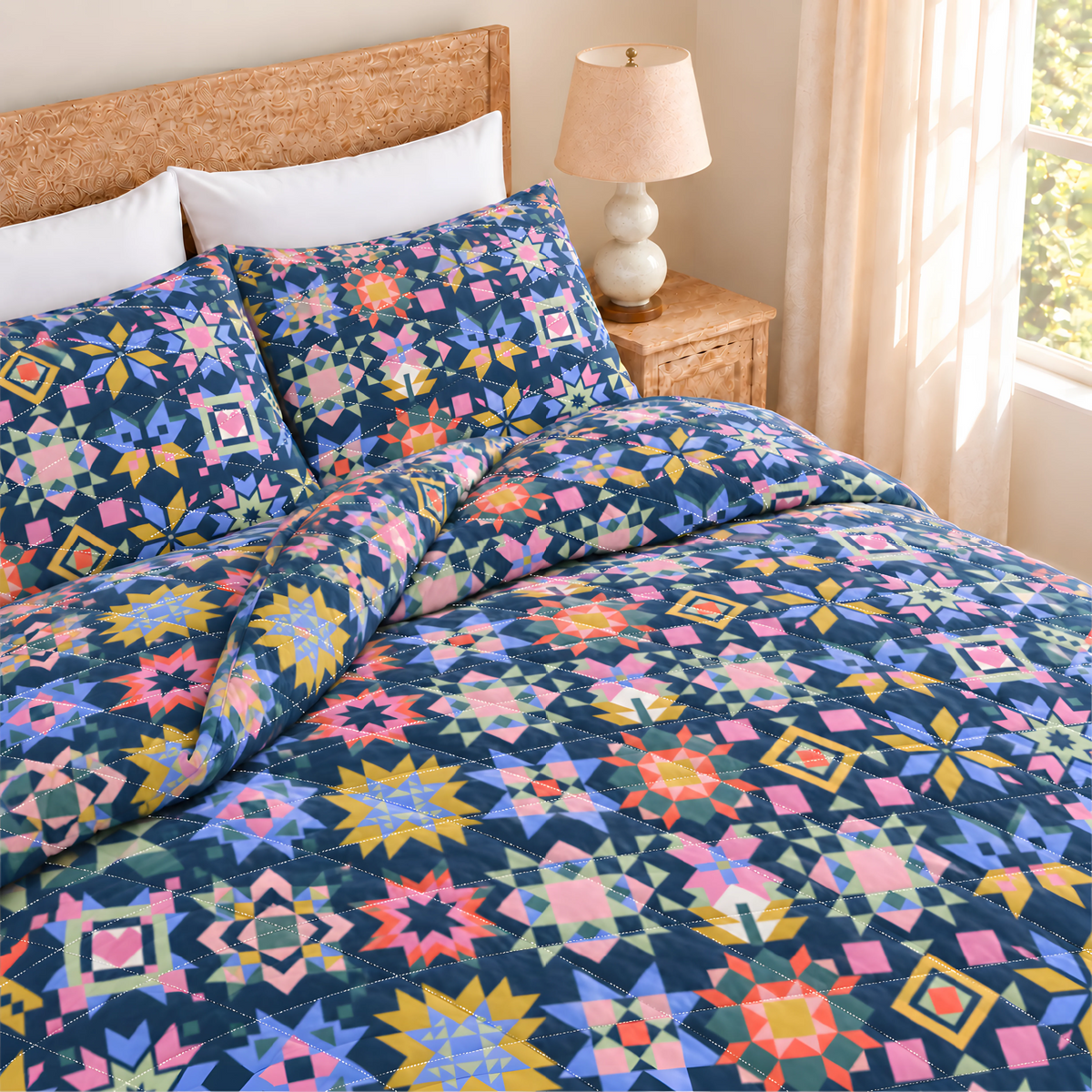 Folk Star Tapestry Quilted Bedding Set