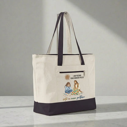God Piecing Broken Pieces Tote