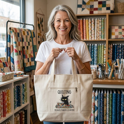 Grumpy Quilter Cat Tote