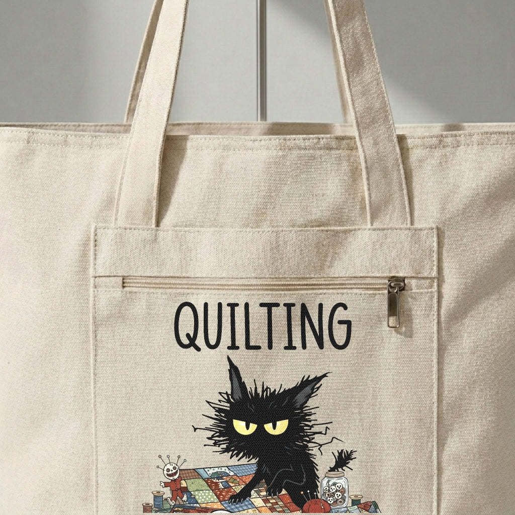 Grumpy Quilter Cat Tote