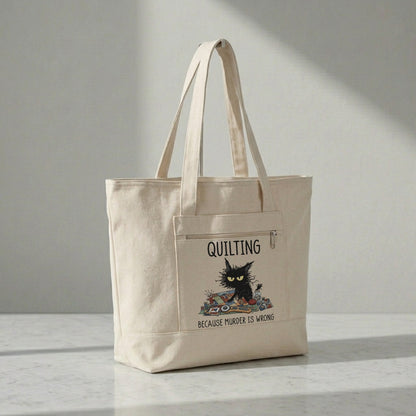Grumpy Quilter Cat Tote