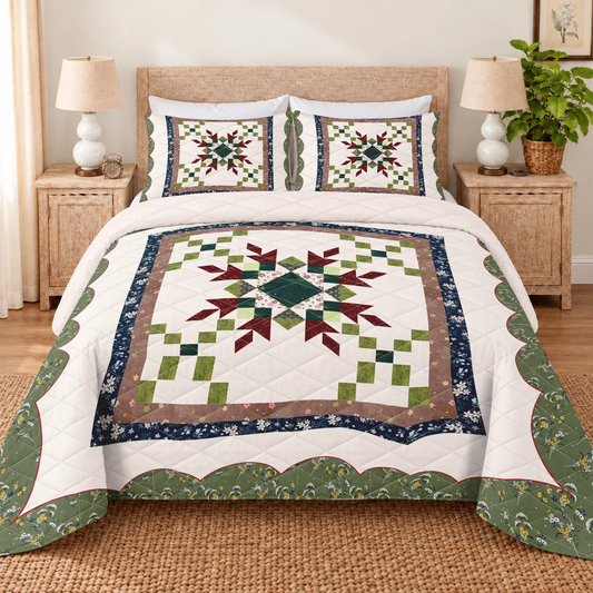 Heritage Garden Star Quilted Bedding Set