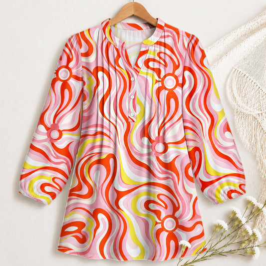 Marble Print Pattern Blouse