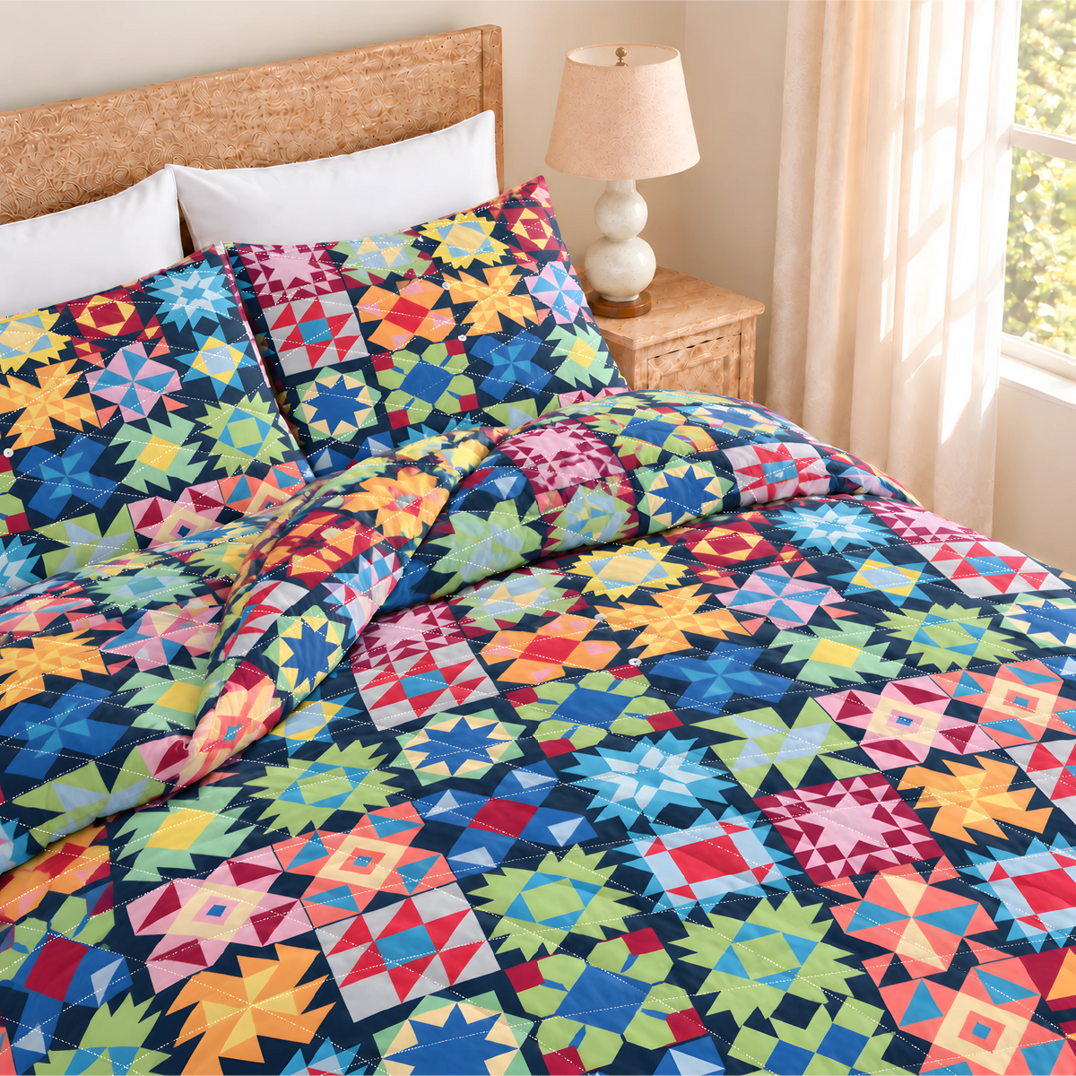 Patchwork Celebration Quilted Bedding Set