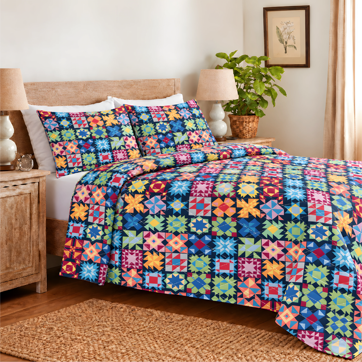 Patchwork Celebration Quilted Bedding Set