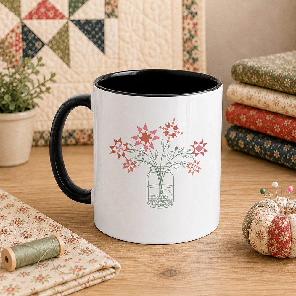 Patchwork Posy Jar 11oz Mug