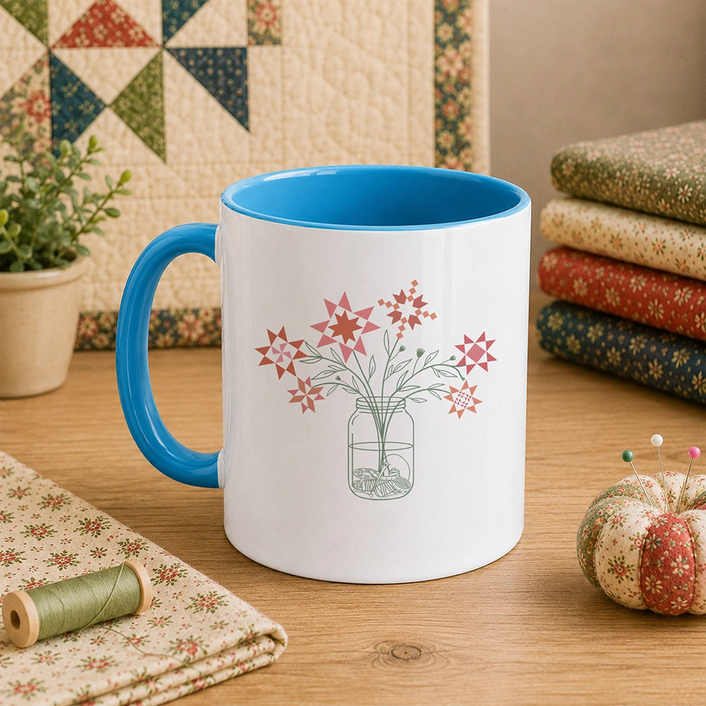 Patchwork Posy Jar 11oz Mug