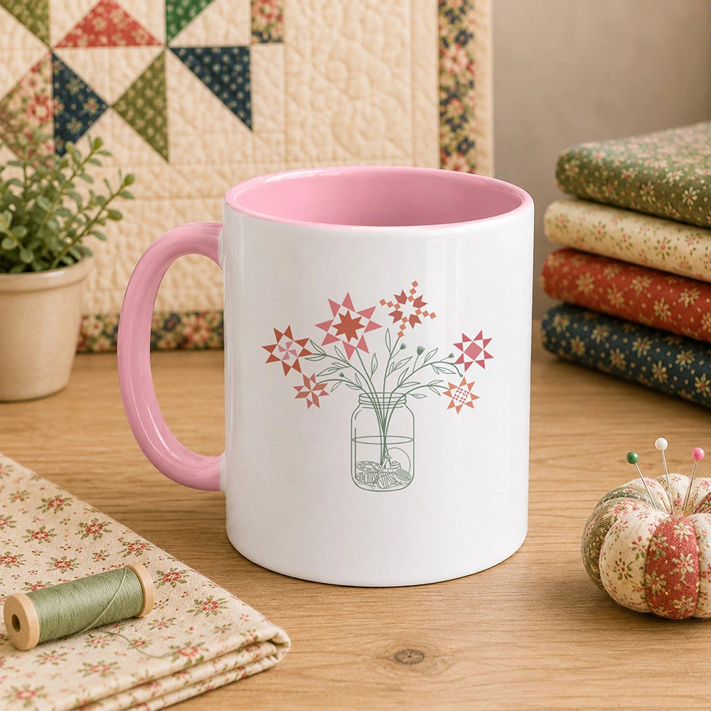 Patchwork Posy Jar 11oz Mug