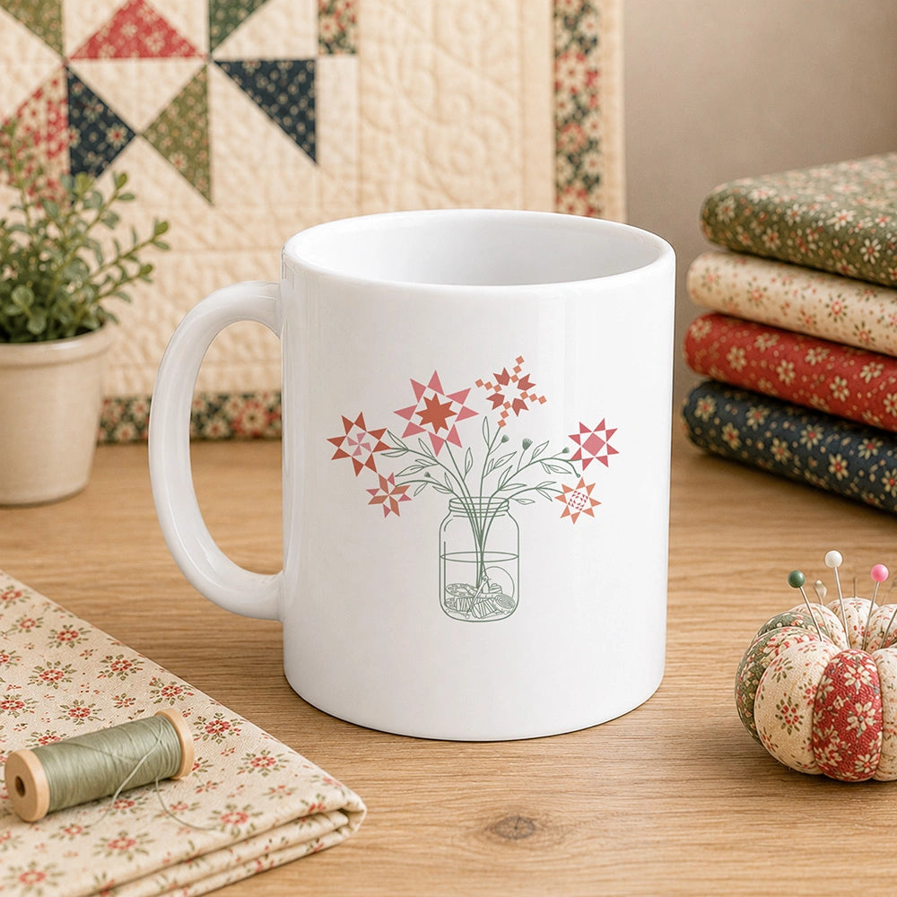 Patchwork Posy Jar 11oz Mug