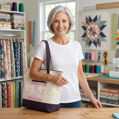 Patchwork Flamingo Panel Tote