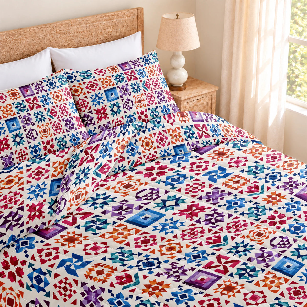 Patchwork Harmony Quilted Bedding Set