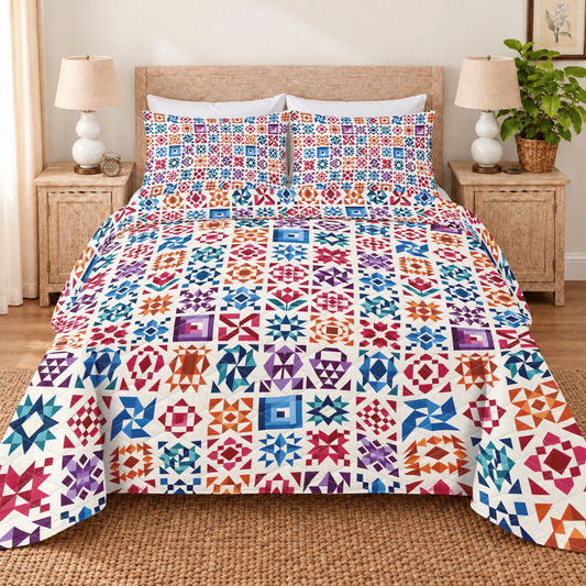 Patchwork Harmony Quilted Bedding Set