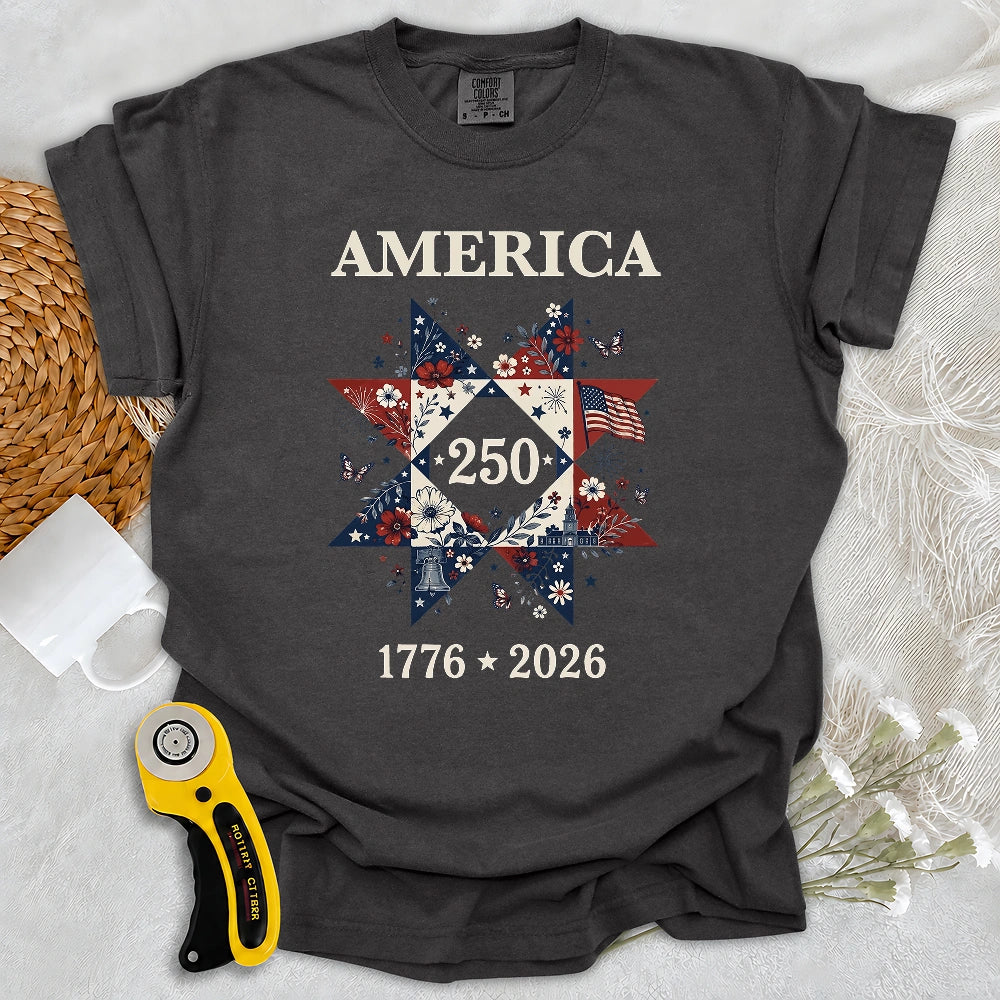 Comfort Colors Liberty In Bloom Quilt T-Shirt