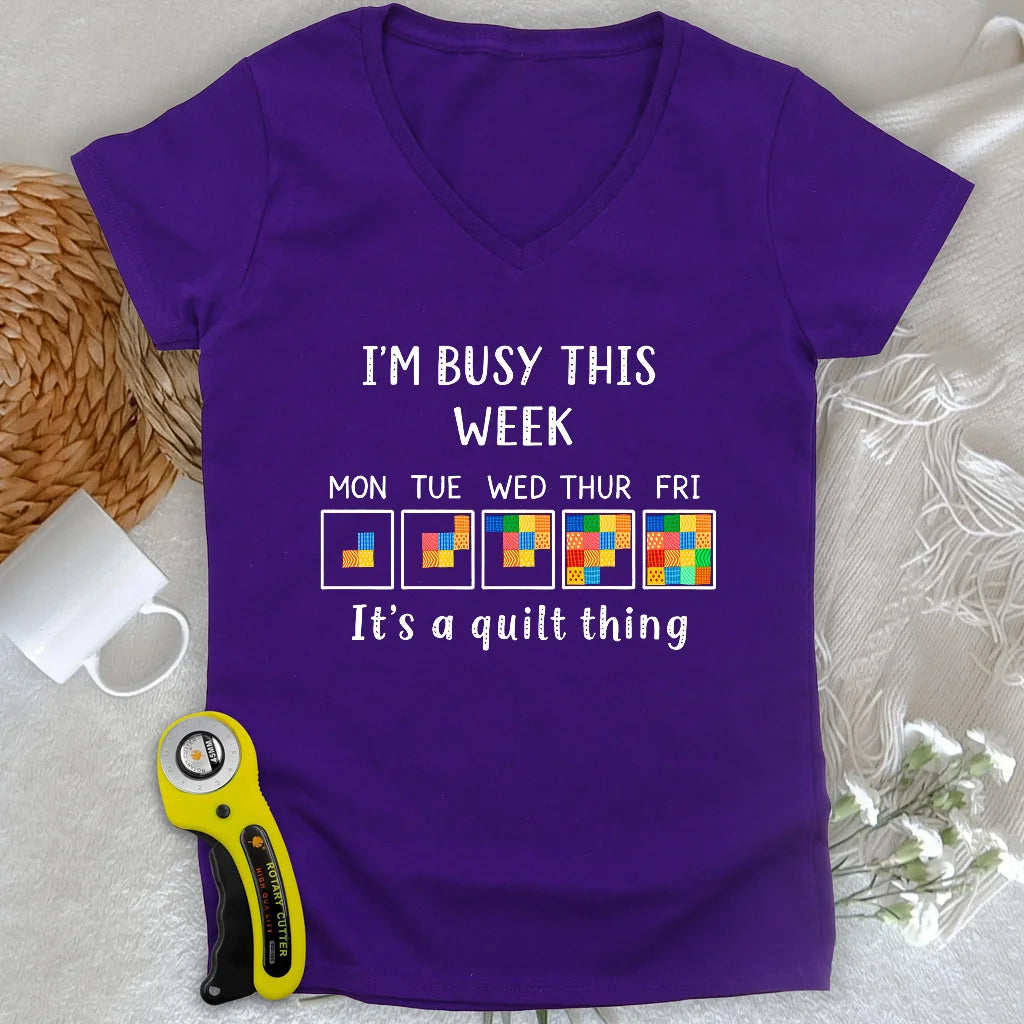 A Busy Week Lady V-neck