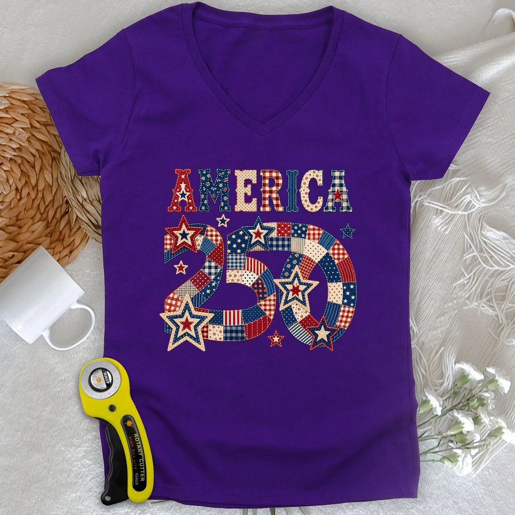 America 250 Lady V-neck