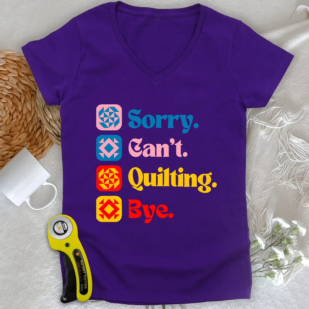 Can't Quilting Lady V-neck