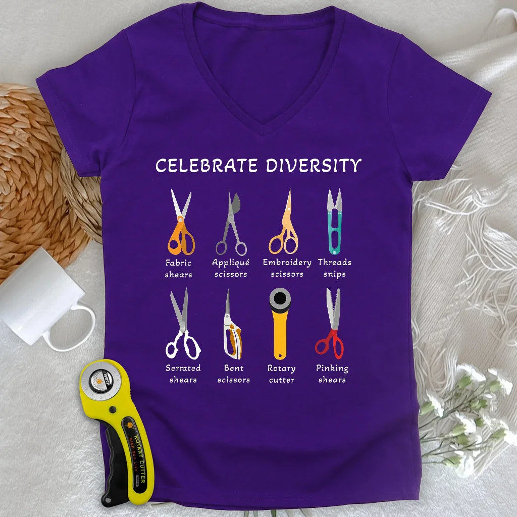Celebrate Diversity Lady V-neck