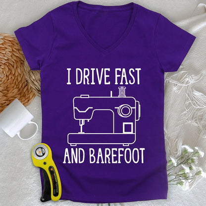 Drive Fast And Barefoot V-neck