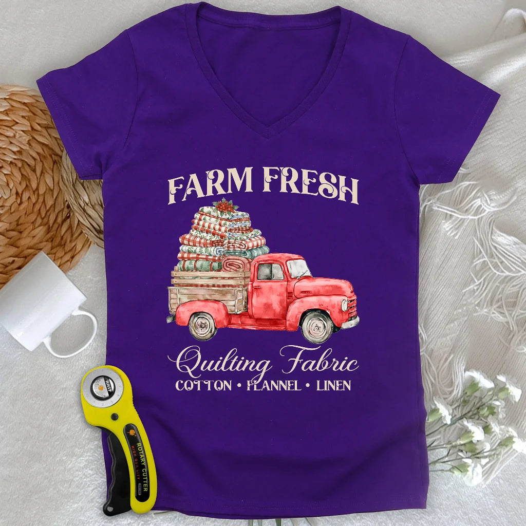 T-shirt col V Femme Farm Fresh