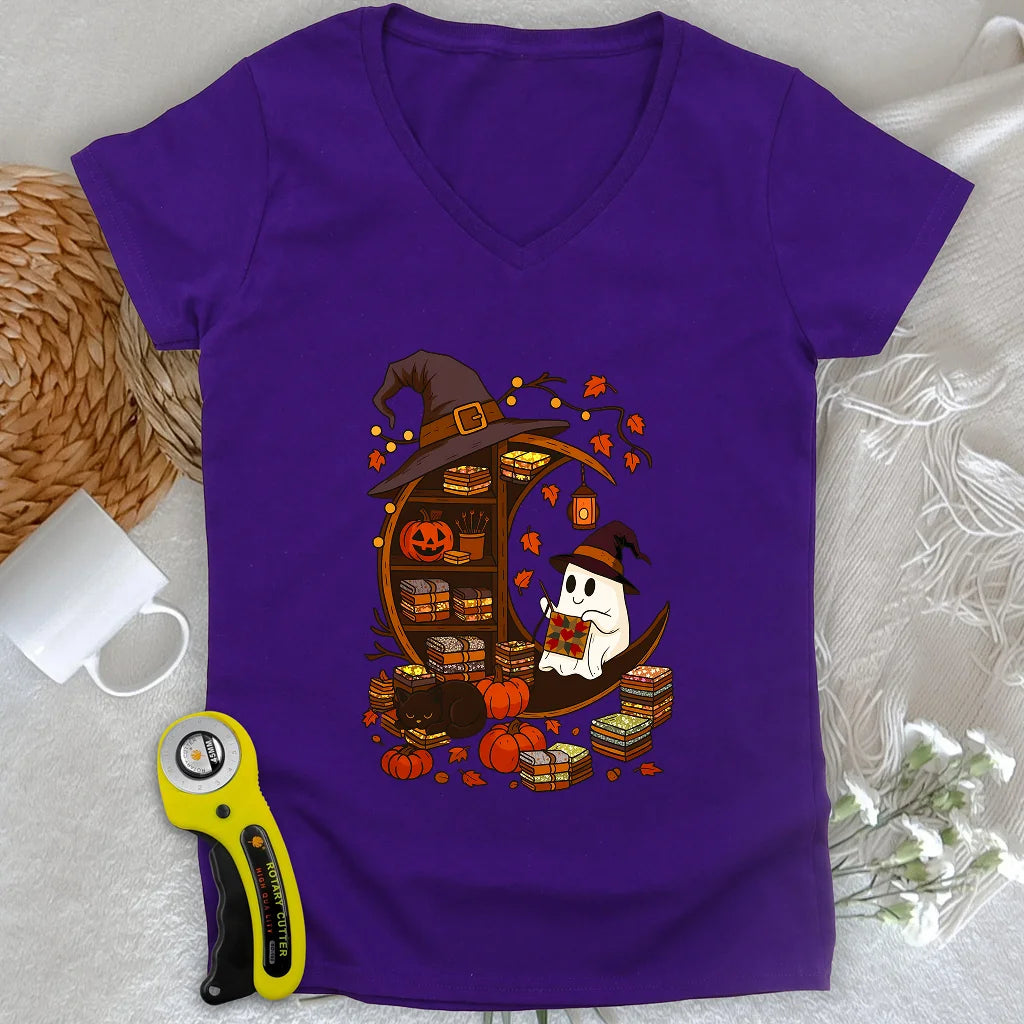 Ghostly Stitches Lady V-neck