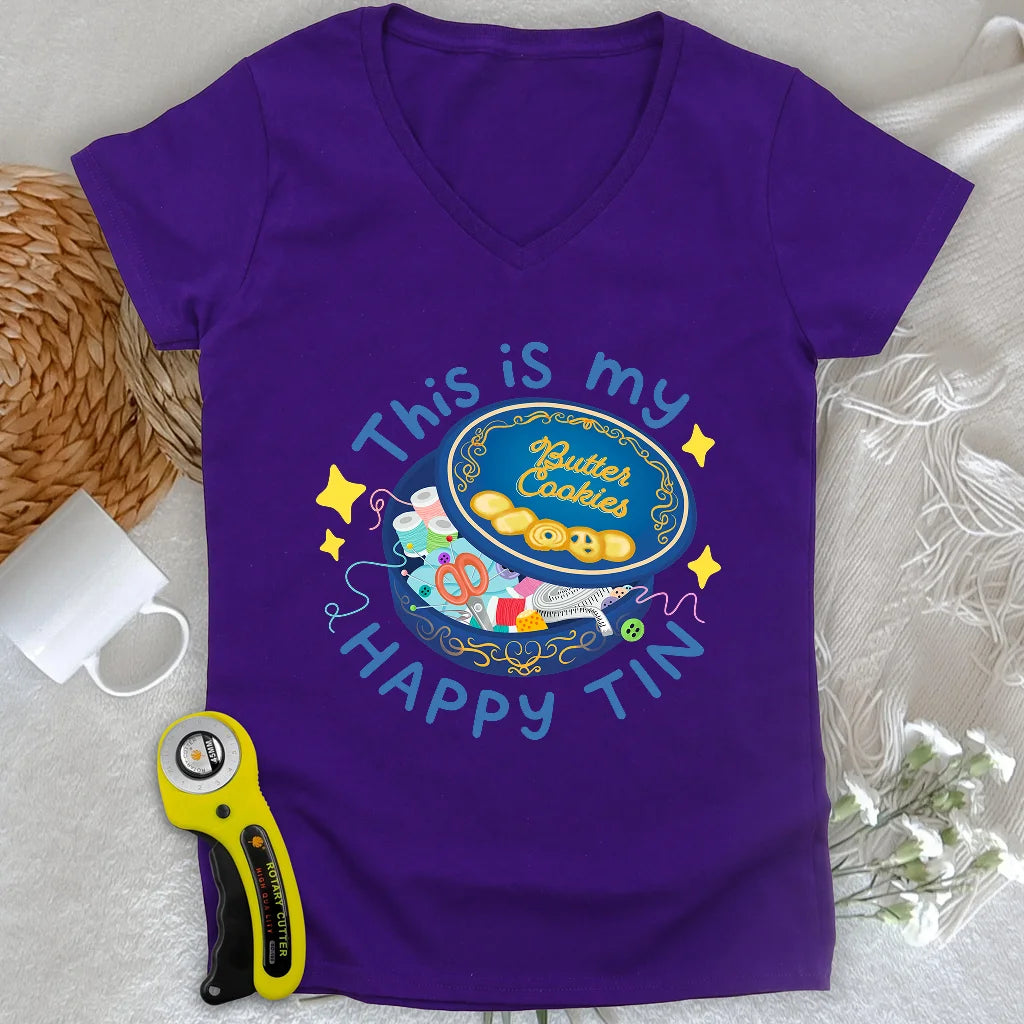 Happy Tin Lady V-neck