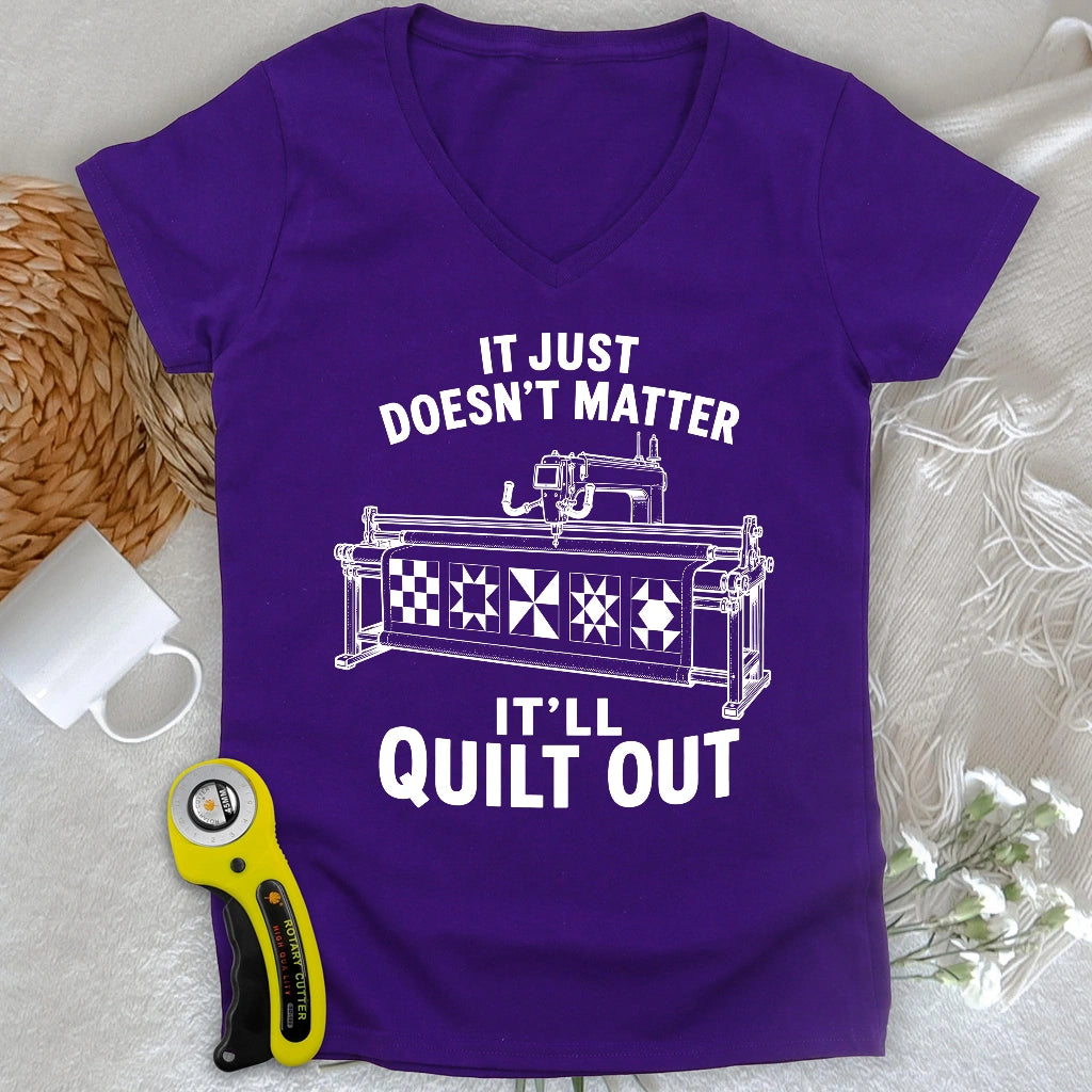 It'll Quilt Out Lady V-neck