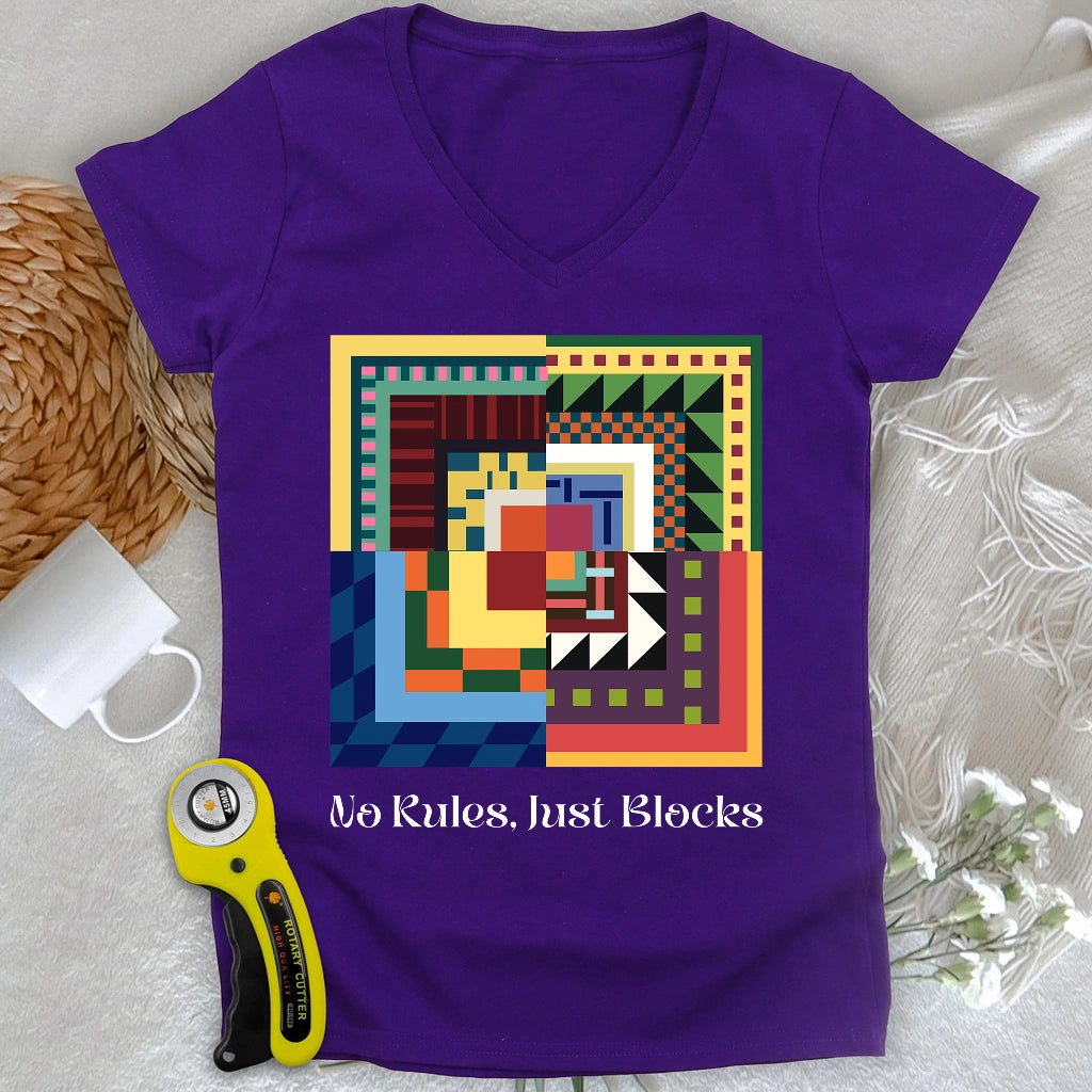 T-shirt col en V Modern Quilter Mind Lady