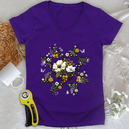 Nature Block Lady V-neck