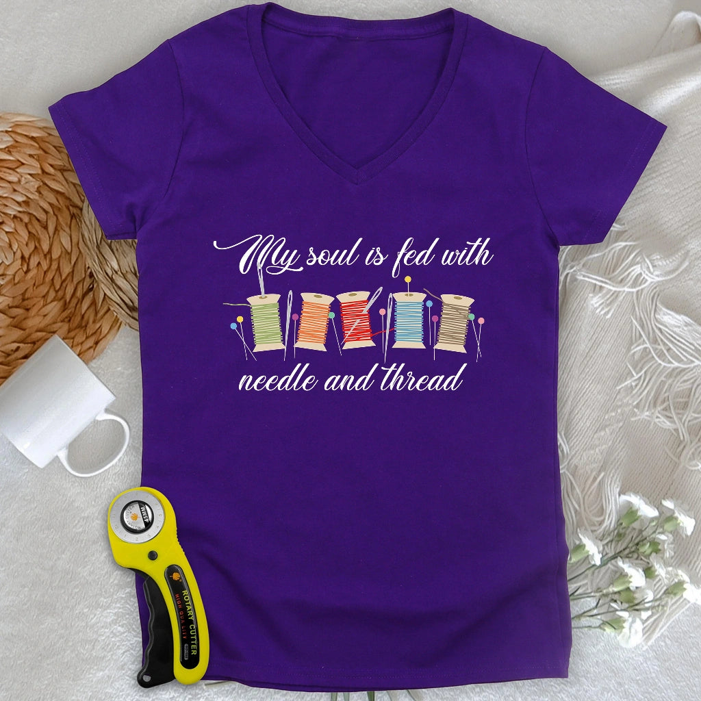 Needles and Threads V-neck