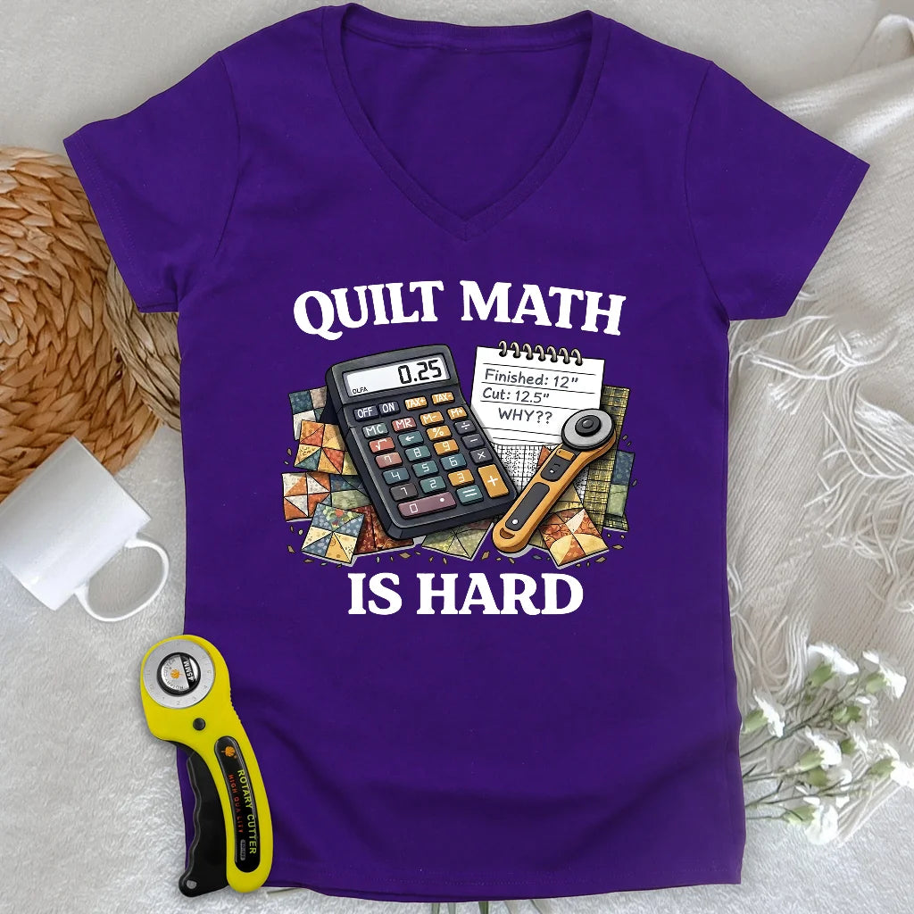 Quilt Math Survivor Lady V-neck