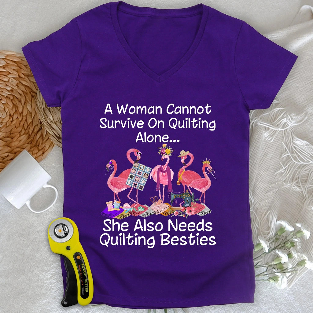 Quilting Besties V-neck
