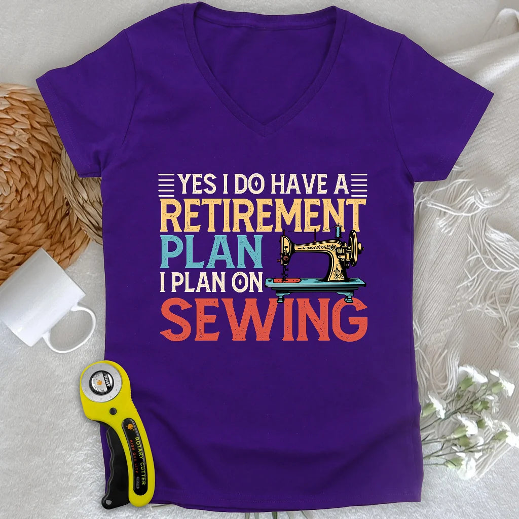 Retirement Plan Lady V-neck