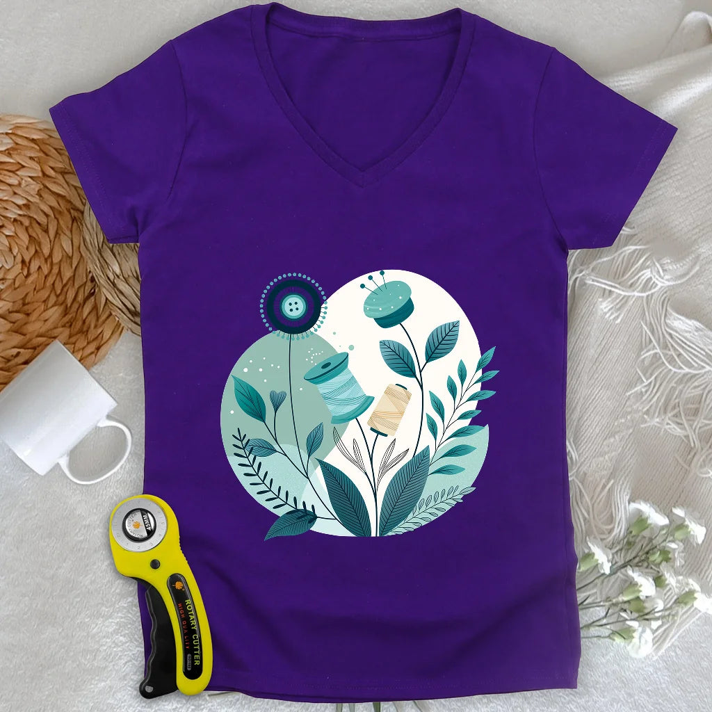 Sewing Garden Lady V-neck