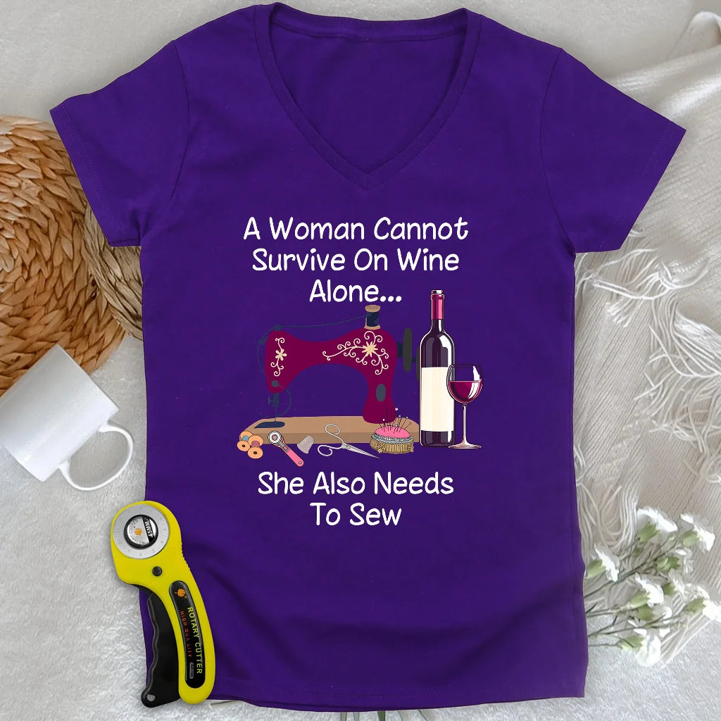 Débardeur col V « Couture et apéro » pour femme
