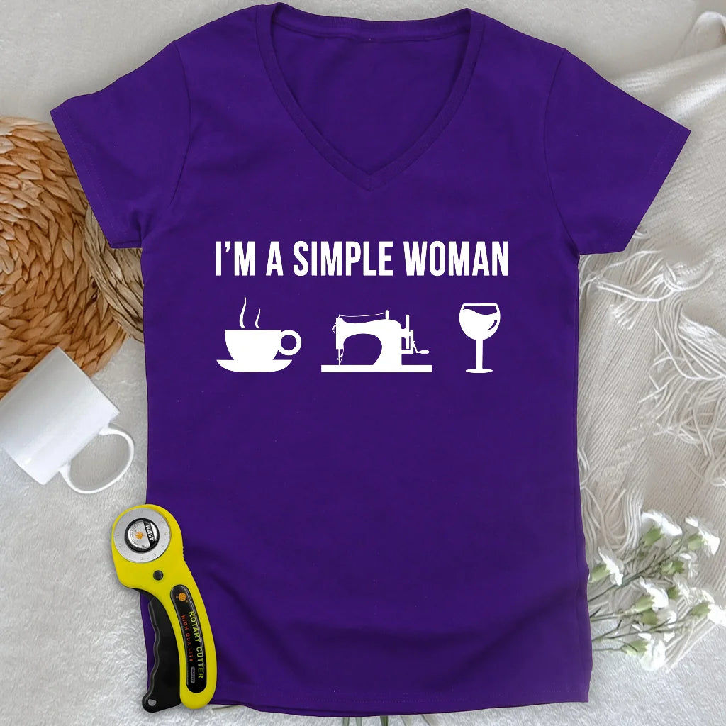 Simply Sip and Sew Lady V-neck