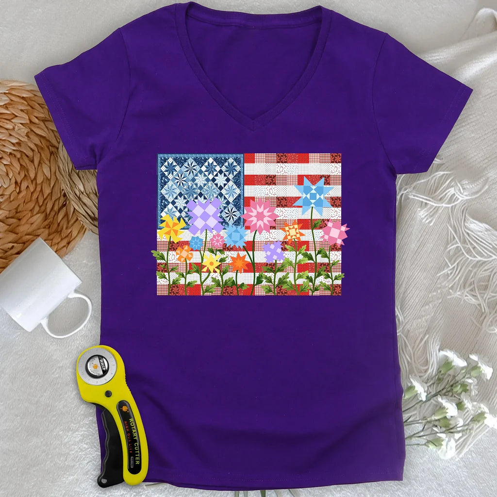 Stars, Stripes & Stitches Lady V-neck